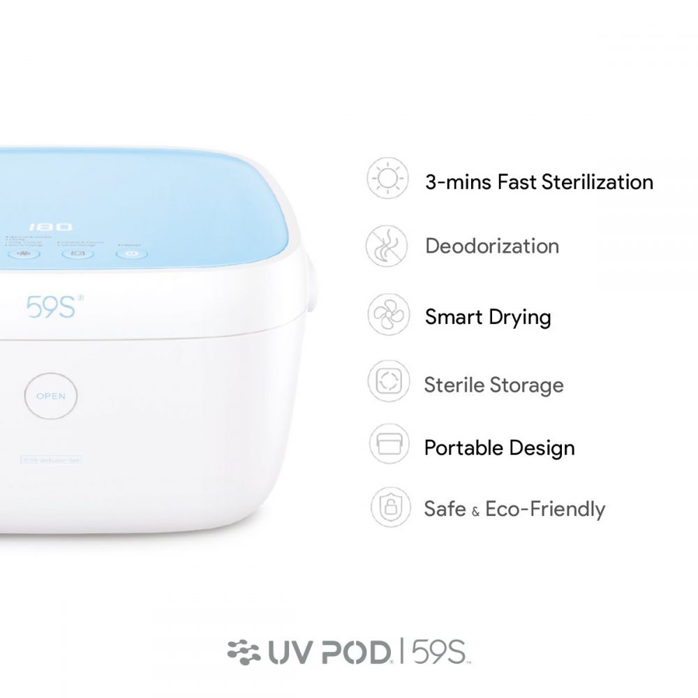 Multi-Purpose UV-C Sterilizer Box for Baby Bottles, Mobile Phones, Salon Make-up & Nail Tools Sanitizer - Pink