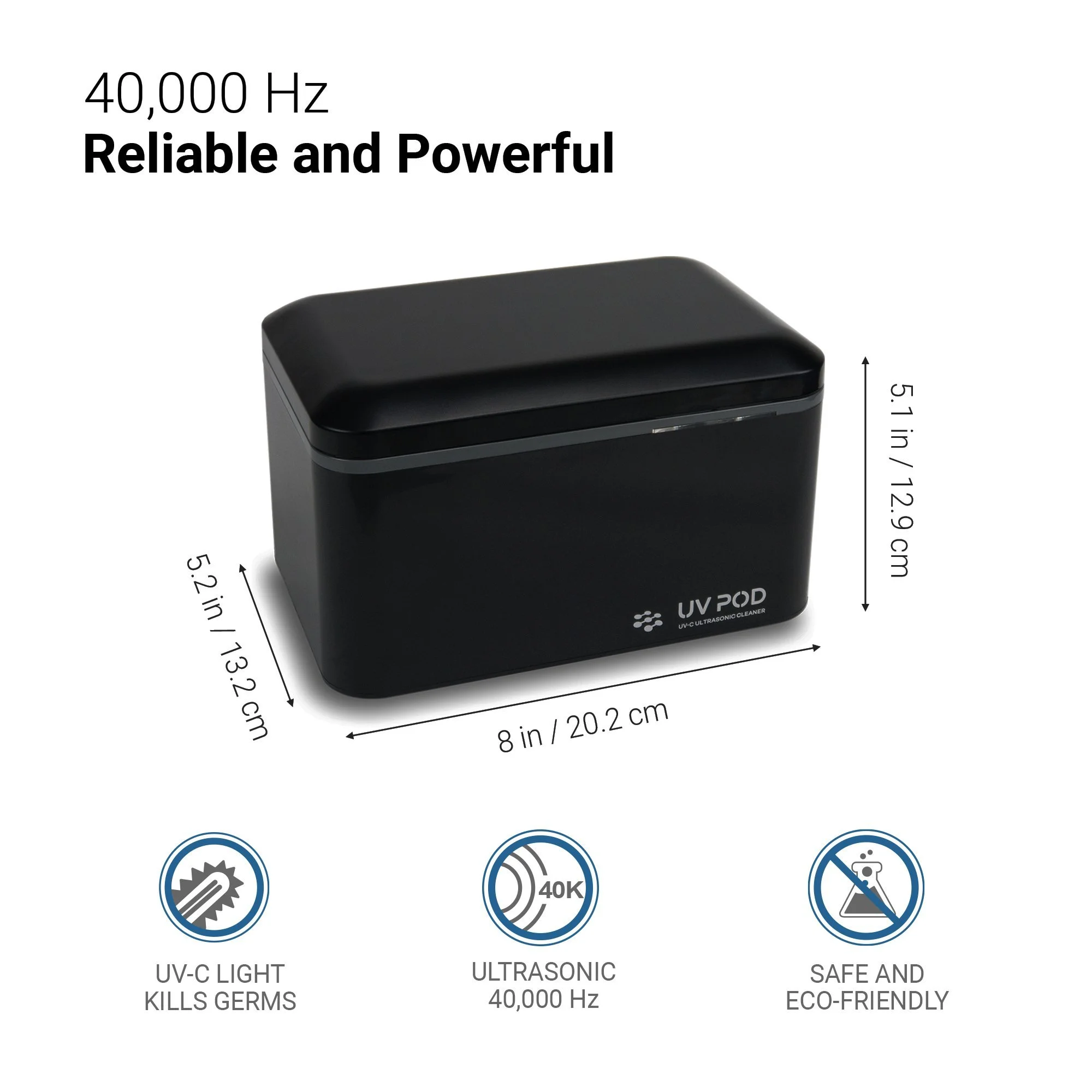 Ultrasonic Cleaner & UV Light Sanitizer (Black Version) - Image 4